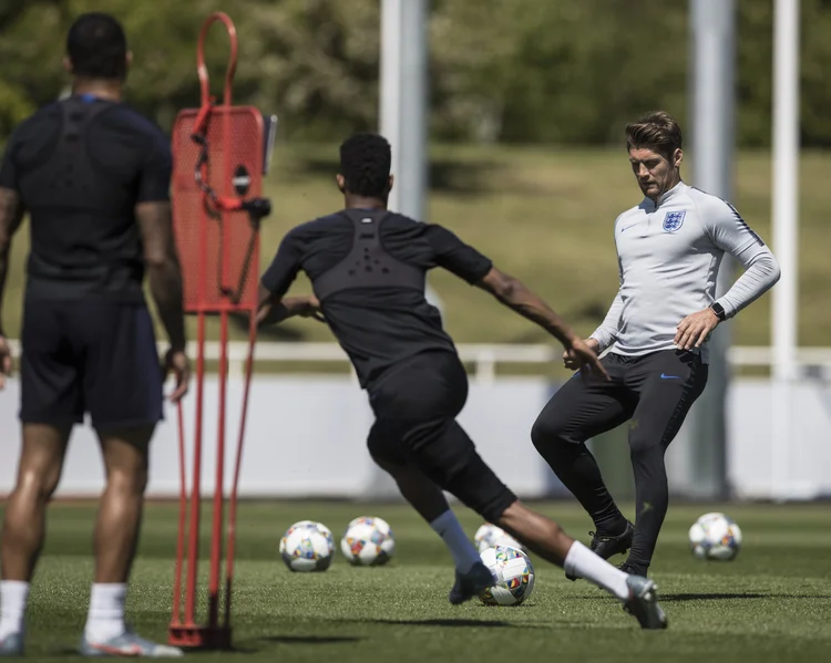 Allan Russell working on the ball during a finishing session